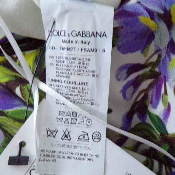 NWOT Dolce & Gabanna y2k Pastel floral SILK mini dress M - Picture 9 of 13